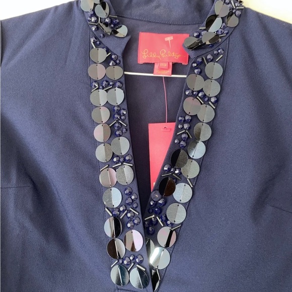 Navy Blue sequined Lilly Pulitzer Dress - Picture 3 of 4